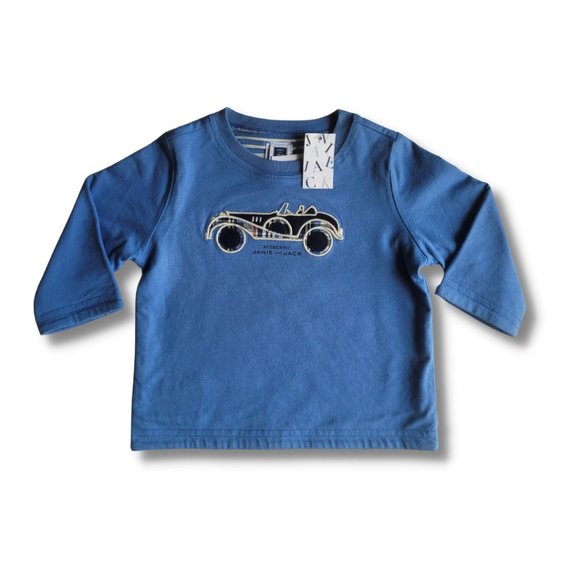 4/$20 Janie and Jack Blue Baby Boy Shirt  Size 3 - 6 mths - Picture 1 of 4